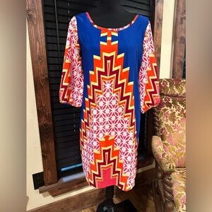 Peach Love Midi Dress Vibrant Colorful Size Small